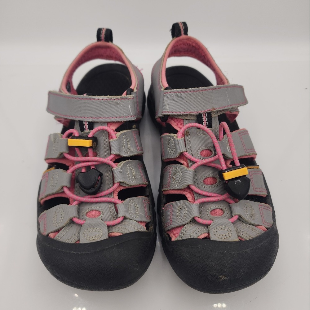 KEEN Newport Waterproof Gray Pink Leather Hiking Sandals Youth Size 2